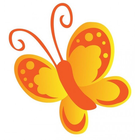Autocollant Papillon orange en vol