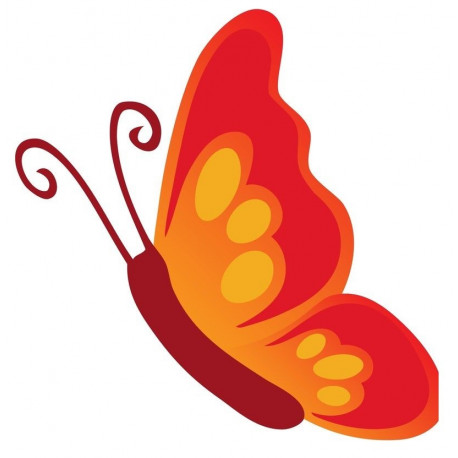 Sticker Papillon orange et rouge