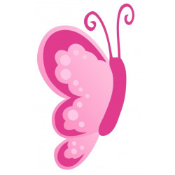 Sticker Papillon rose en vol