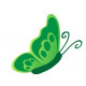 Sticker Papillon vert en vol