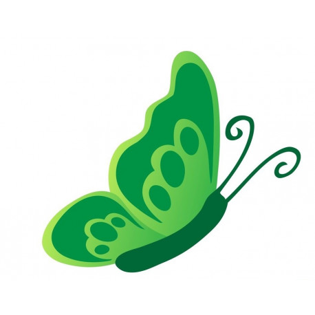 Sticker Papillon vert en vol