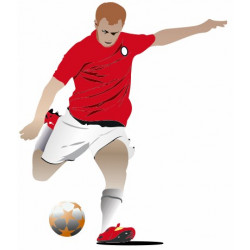 Sticker Foot ballon rouge