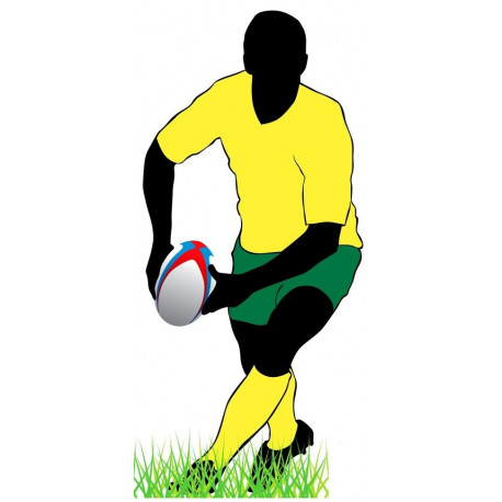 Sticker Rugbyman silhouette geant