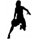 Sticker basketteuse fille geant