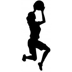 Autocollant mural basketteuse fille