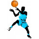Sticker basketteur bleu ciel