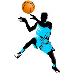 Sticker basketteur bleu ciel