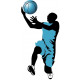 Autocollant basketteur bleu