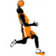 Sticker basketteur orange