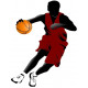 Autocollant basketteur rouge