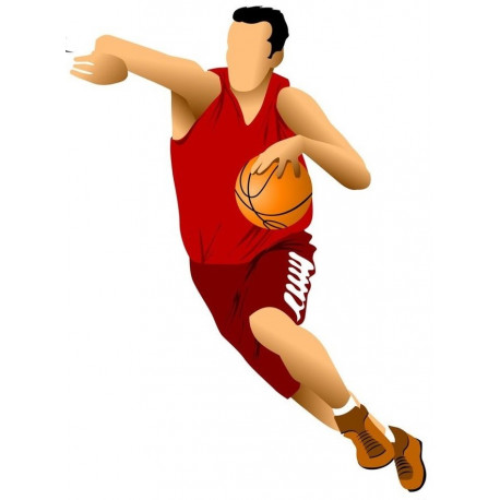 Stickers muraux basketteur rouge