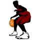 Sticker basketteur rouge
