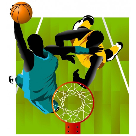 Autocollant basketteur vert