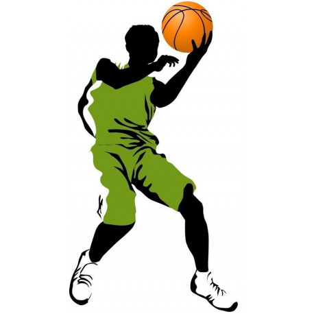 Stickers muraux basketteur vert