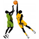 Sticker basketteur vert et jaune