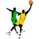 Sticker basketteur vert et jaune