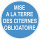 Sticker obligation - Mise à la terre des citernes obligatoire