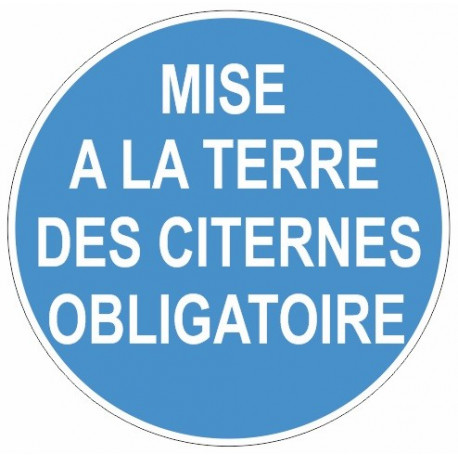 Sticker obligation - Mise à la terre des citernes obligatoire