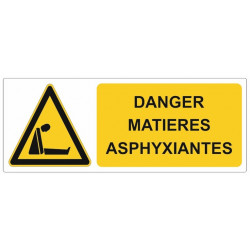 Panneau danger matières asphyxiantes
