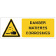 Sticker Danger matières corrosives