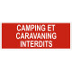 Sticker Camping et caravaning interdits