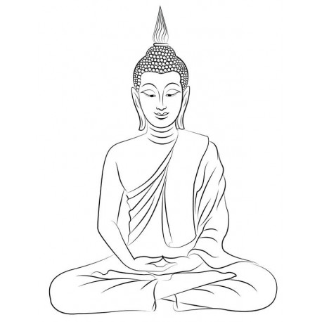 Sticker Bouddha Visage statue