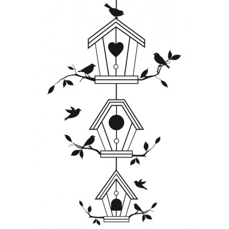 Sticker oiseaux en cage