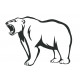 Sticker ours rugit géant