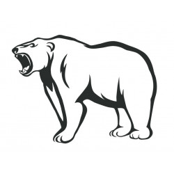 Sticker ours rugit géant