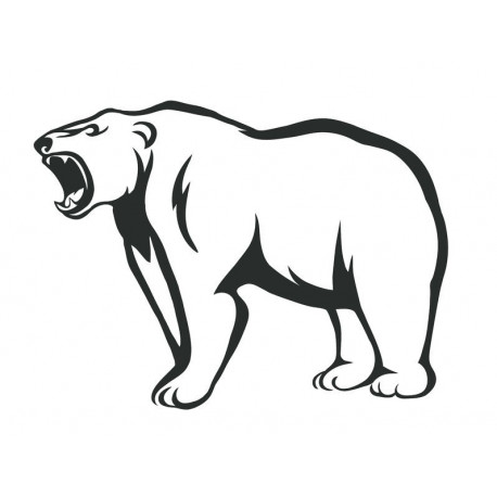 Sticker ours rugit géant
