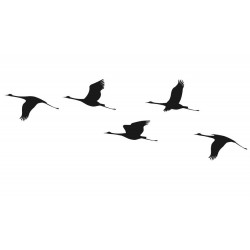 Sticker nuée d'oiseaux grues