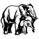 Sticker éléphant avec éléphanteau