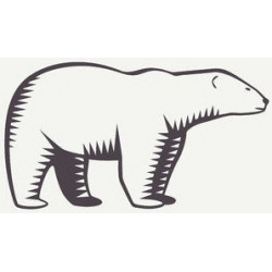 Sticker mural ours blanc géant