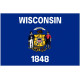 Sticker Drapeau Wisconsin