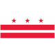 Sticker Drapeau Washington District de Columbia