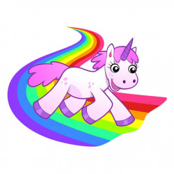 Sticker Licorne Arc en Ciel