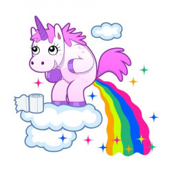 Sticker Licorne Toilette pas cher