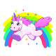 Sticker muraux Licorne vole