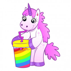 Sticker muraux Licorne boit son sirop deco