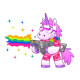 Sticker Licorne avec pistolet