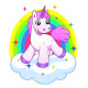 Sticker mural Licorne Nuage