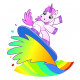 Sticker Licorne vague