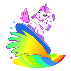 Sticker Licorne vague
