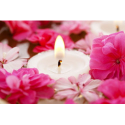 Sticker Bougie rose zen