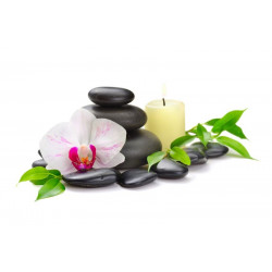 Sticker Bougies galet et fleur