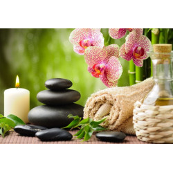 Sticker Bougies déco zen avec bambou