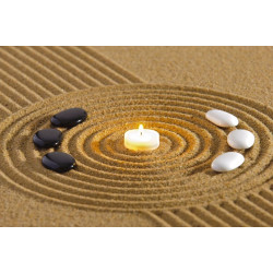 Sticker Bougie galet avec sable