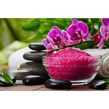 Sticker galet avec savon violet