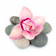 Sticker fleur rose avec galets