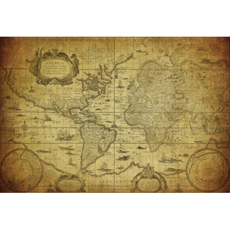 Sticker vintage Carte map monde